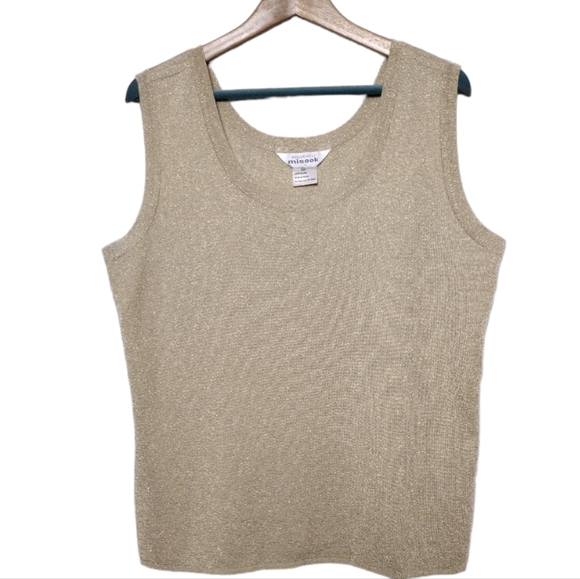 Exclusively Misook Shimmery Champagne Gold Tank/Shell
